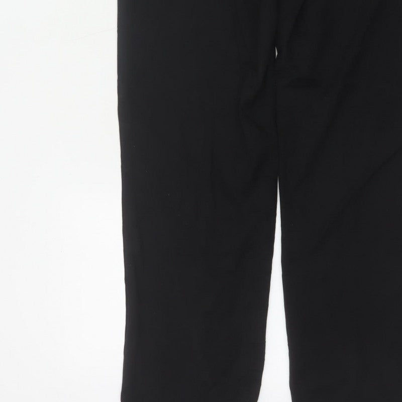 M&S Women Black UK 10 Regular Straight Leg Work Trousers