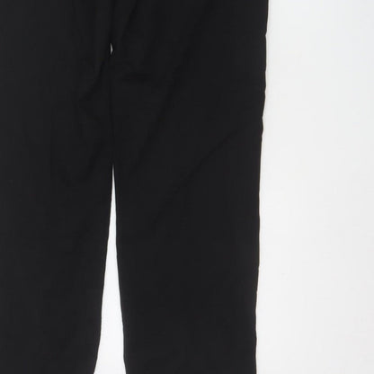 M&S Women Black UK 10 Regular Straight Leg Work Trousers