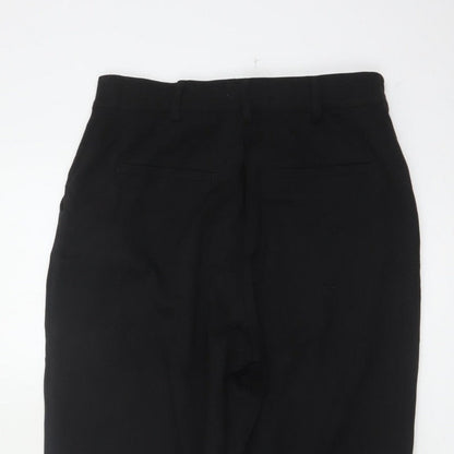 M&S Women Black UK 10 Regular Straight Leg Work Trousers