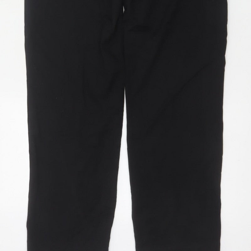 M&S Women Black UK 10 Regular Straight Leg Work Trousers