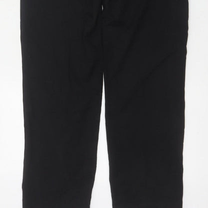 M&S Women Black UK 10 Regular Straight Leg Work Trousers