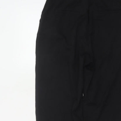 M&S Women Black UK 10 Regular Straight Leg Work Trousers