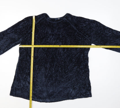 Next Women’s Blue Chenille Knit Crew Neck Pullover Jumper Size L