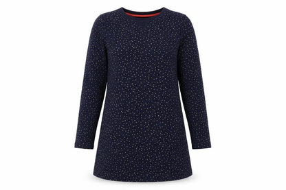 Boden Women’s Blue Gold Polka Dot Cotton Jumper Dress UK 12
