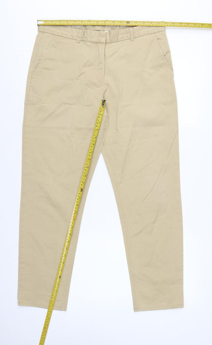 Gap Women’s Beige UK 8 Regular Straight Khaki Chino Trousers