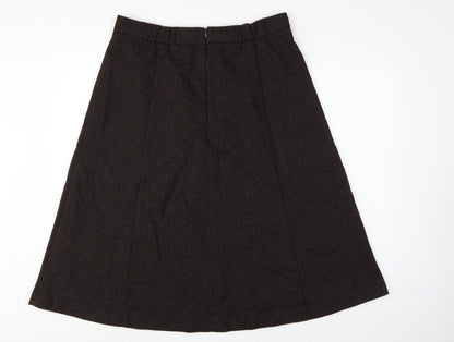 Marks & Spencer Women Brown UK 16 Long A-Line Wool Blend Skirt