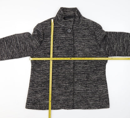 John Lewis Women’s Black Grey Tweed Jacket Size 18 Collared