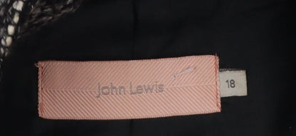 John Lewis Women’s Black Grey Tweed Jacket Size 18 Collared