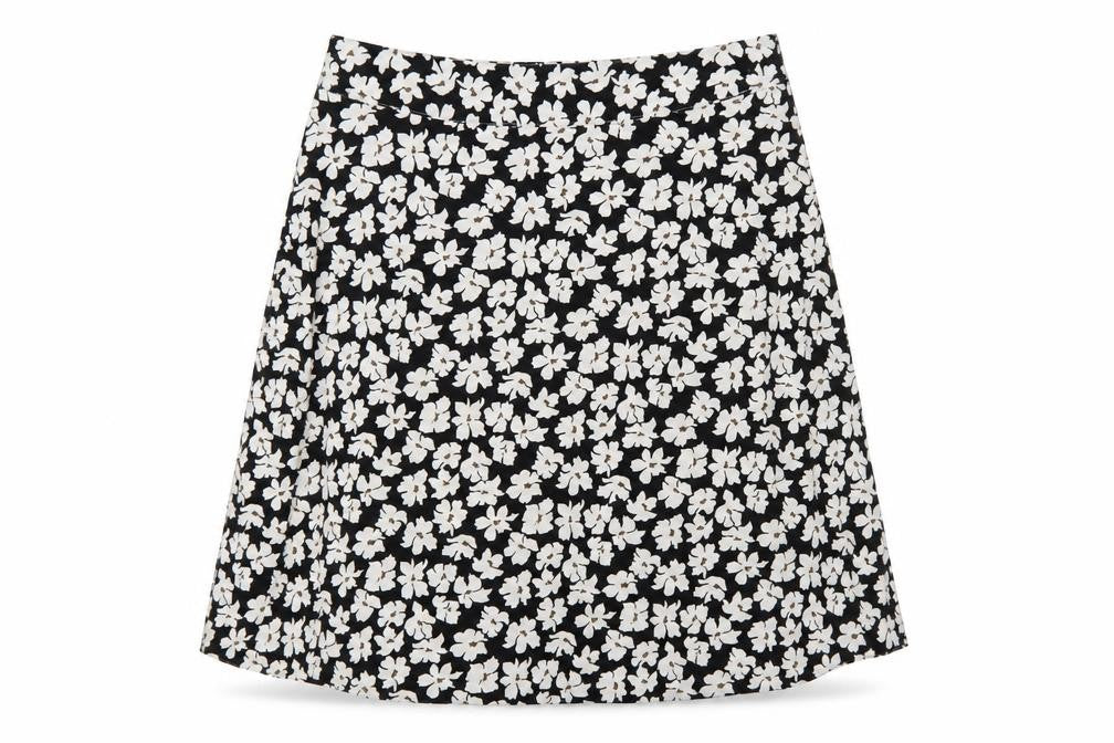 Cotswold Collections Women Black Floral A-Line Knee Length Skirt UK 16