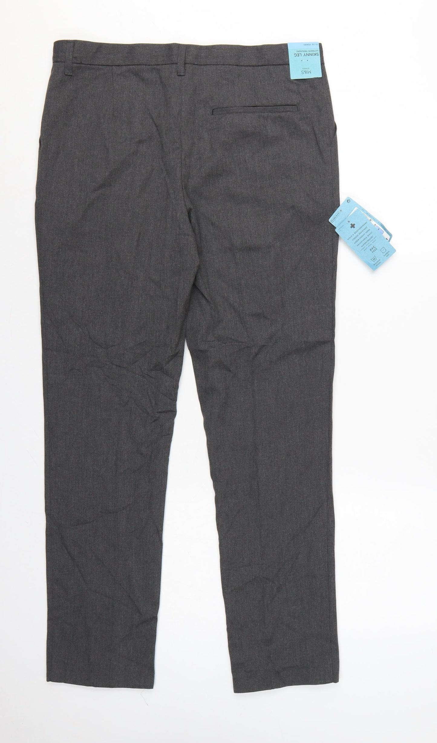 Marks and Spencer Boys Grey 15-16 Years Skinny Leg School Trousers NWT