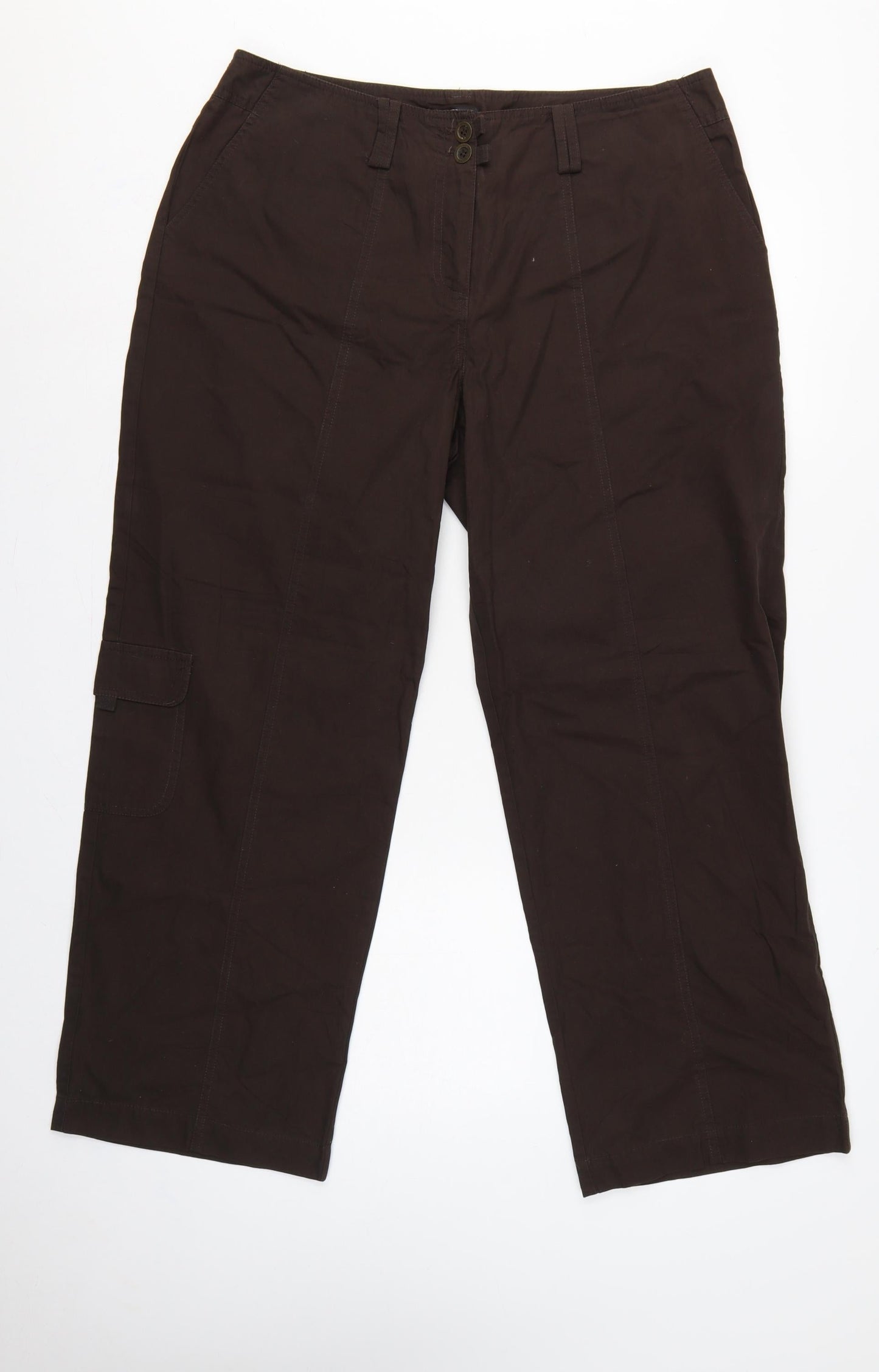 Bm Women’s Brown Size 16 Cotton Cargo Straight Leg Trousers