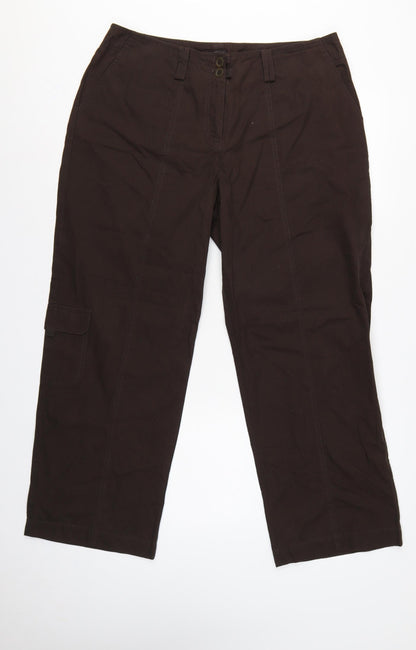 Bm Women’s Brown Size 16 Cotton Cargo Straight Leg Trousers