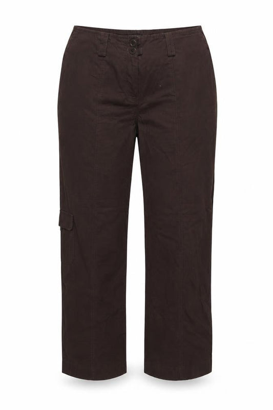 Bm Women’s Brown Size 16 Cotton Cargo Straight Leg Trousers