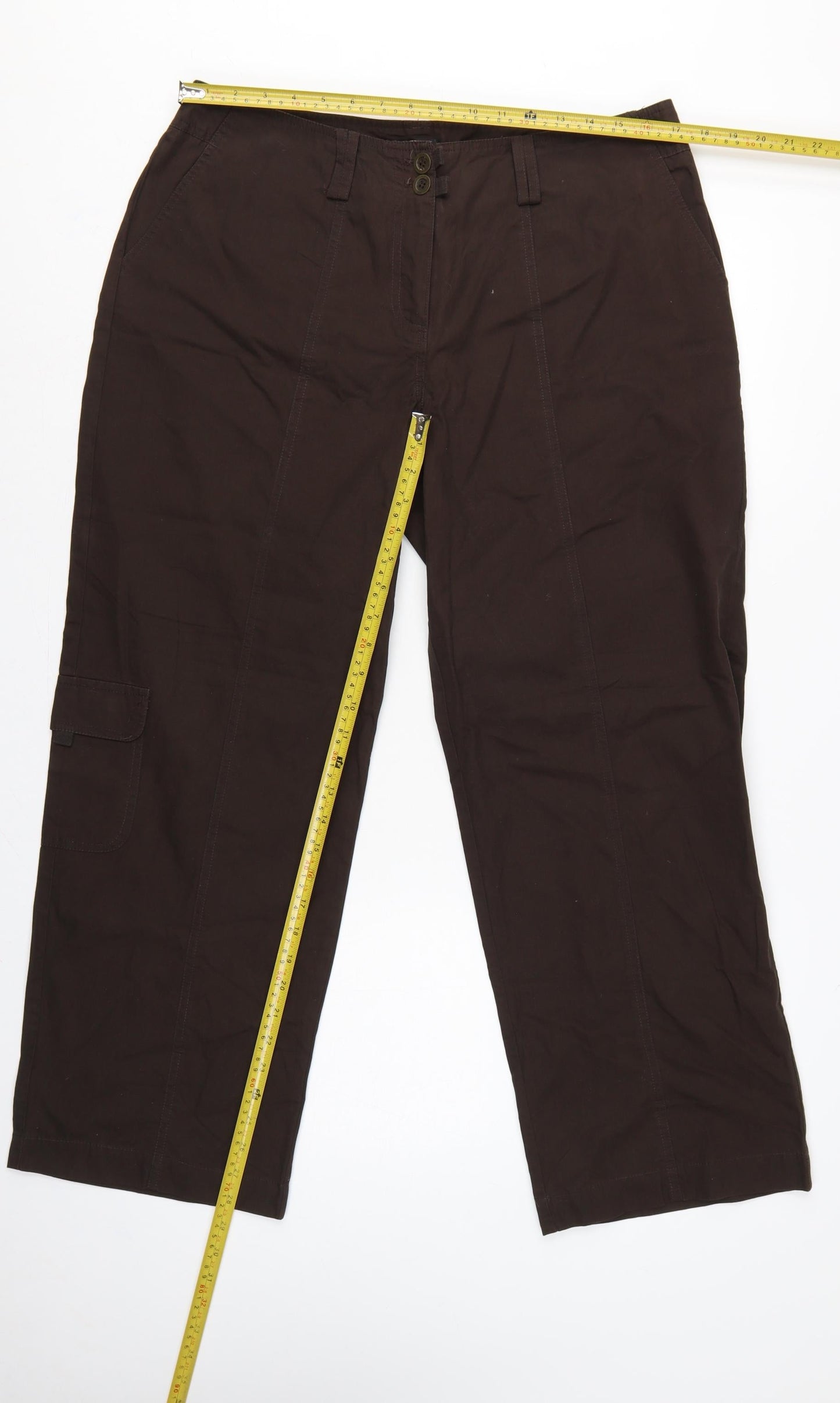 Bm Women’s Brown Size 16 Cotton Cargo Straight Leg Trousers