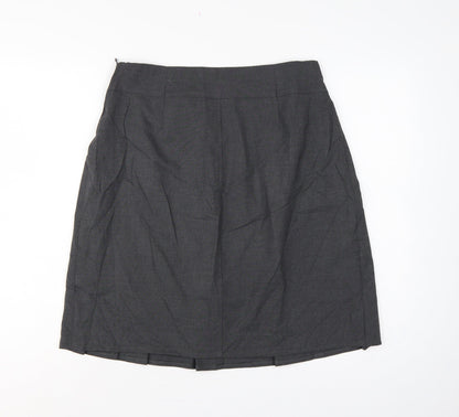 M&S Girls Grey School Pleated Skirt 15-16 Years Button Front NWT