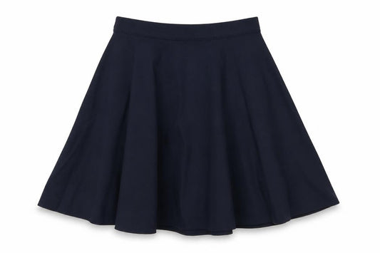 Front view of Marks & Spencer girls’ navy 15-16 years regular fit pleated school skirt