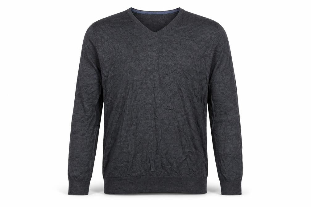 Marks & Spencer Men's Grey L Merino Wool V-Neck Pullover Jumper