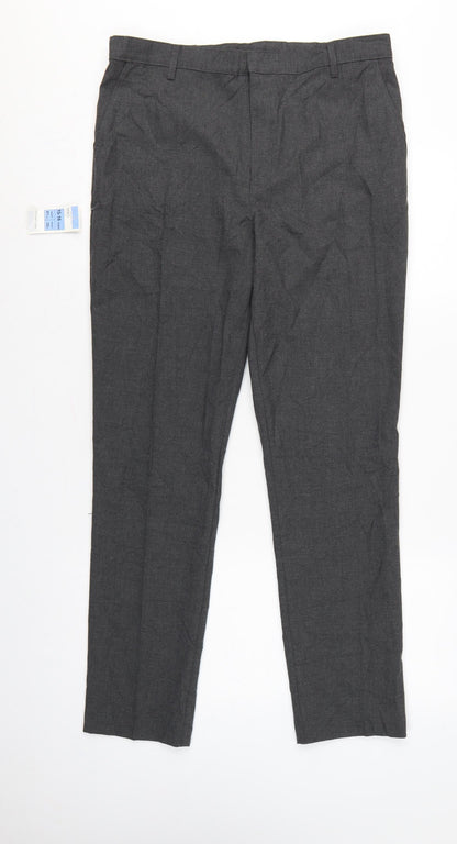 Marks & Spencer Boys Grey School Uniform Trousers 15-16 Years 32in Waist