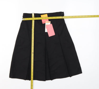 Marks and Spencer Girls Black 11-12 Years Slim Fit Pleated School Skirt
