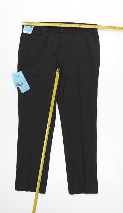 Marks and Spencer Boys Black 11-12 Years Plus Fit Skinny School Trousers