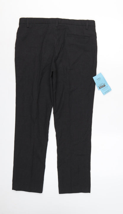 Marks and Spencer Boys Black 11-12 Years Plus Fit Skinny School Trousers