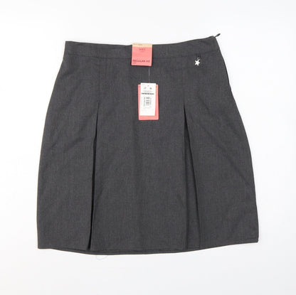 Marks and Spencer Girls Grey School Skirt 16-17 Years Regular Fit Pleated
