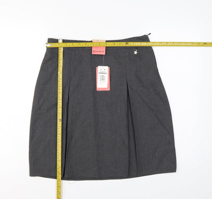 Marks and Spencer Girls Grey School Skirt 16-17 Years Regular Fit Pleated