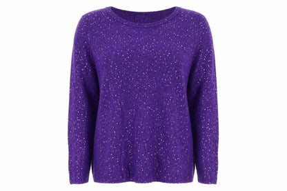 Michelle Hope Women’s Purple Sequin Knit Pullover Jumper UK 18/20