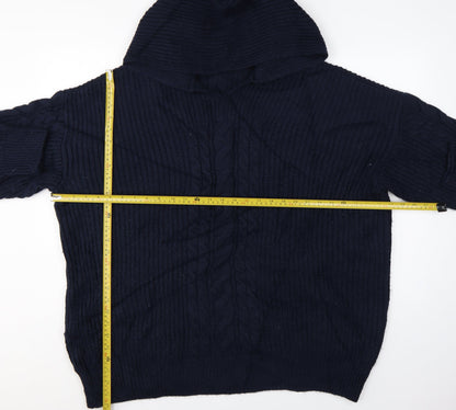 M&S Women’s Navy XL Cable Knit Roll Neck Heavyweight Jumper