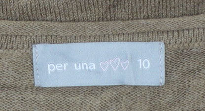 Per Una Women’s Brown Size 10 V-Neck Lightweight Knit Pullover Jumper