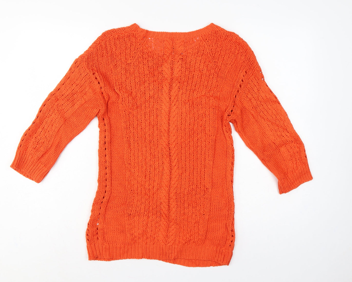Per Una Weekend Women’s Orange UK 10 Cable Knit Round Neck Jumper