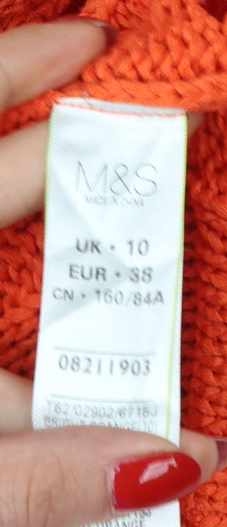 Per Una Weekend Women’s Orange UK 10 Cable Knit Round Neck Jumper