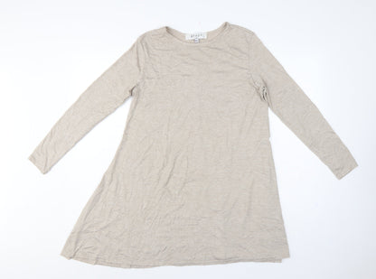Grape London Women’s Beige L Swing Jersey Dress Long Sleeve