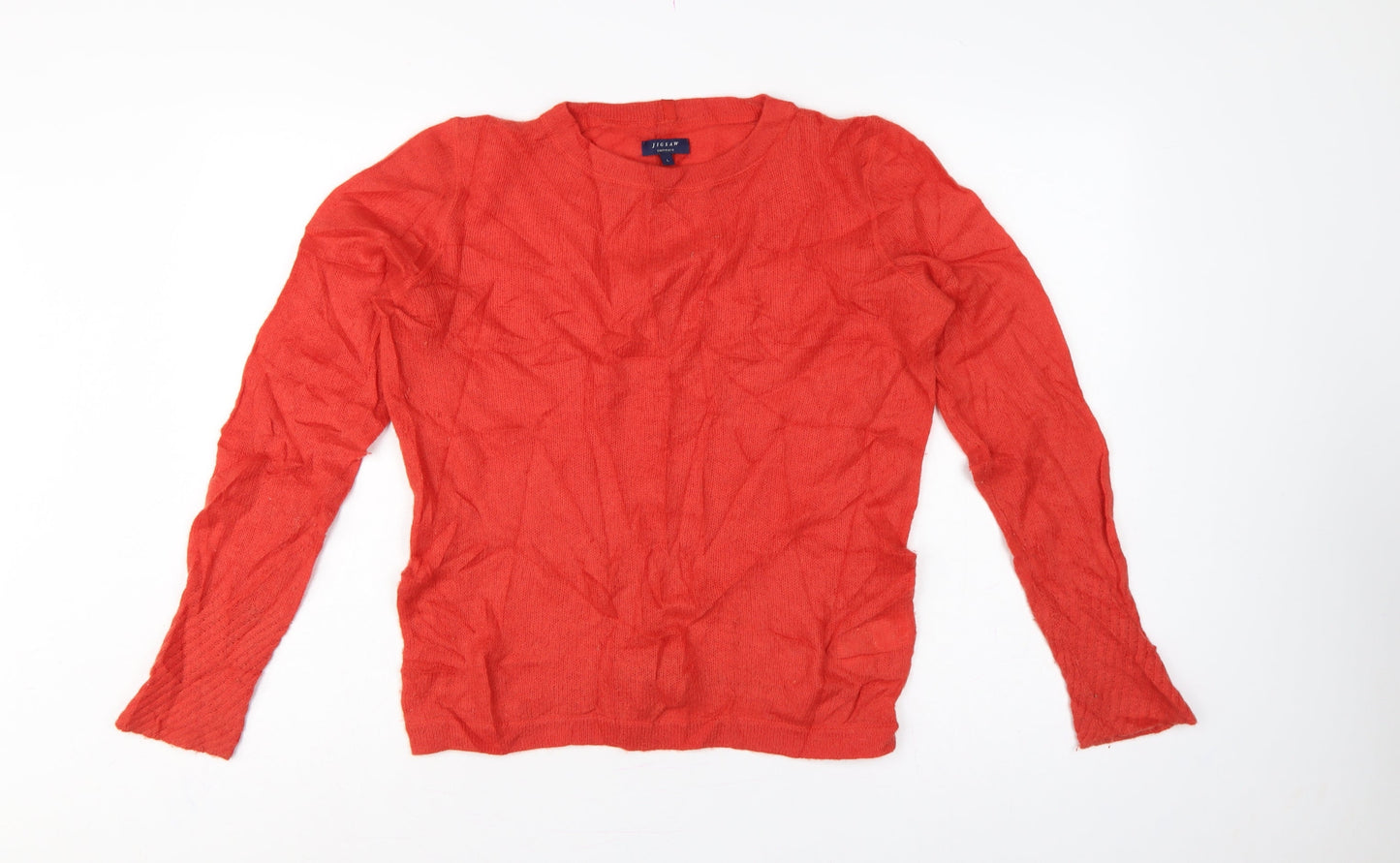Jigsaw Women’s Red Cashmere Crew Neck Long Sleeve Pullover Jumper L