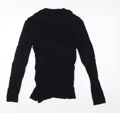 After Six Women’s Black Size 2 V-Neck Ruffle Rhinestone Cardigan