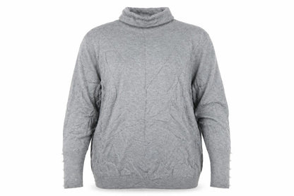 Damart Women Grey Roll Neck Pullover Jumper UK 16 Viscose Wool Knit