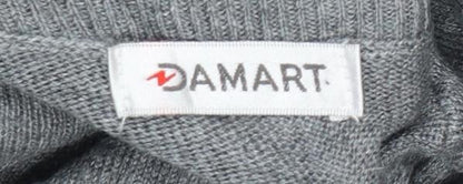Damart Women Grey Roll Neck Pullover Jumper UK 16 Viscose Wool Knit