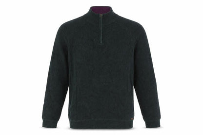 Ted Baker Men's Green L Half Zip High Neck Knit Jumper