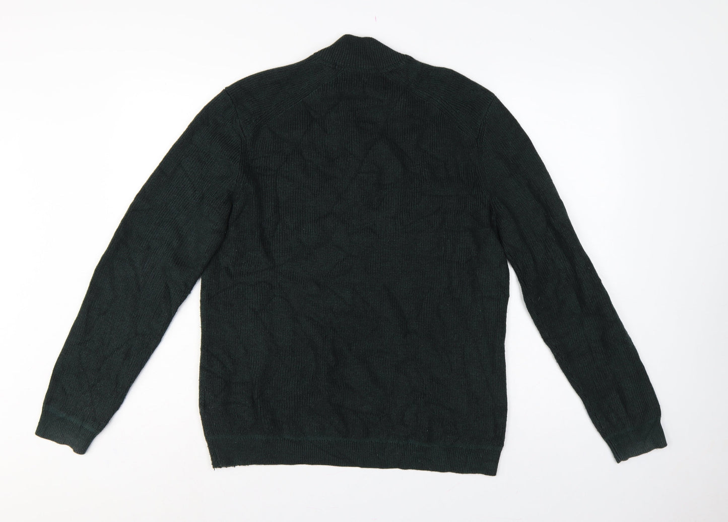 Ted Baker Men's Green L Half Zip High Neck Knit Jumper
