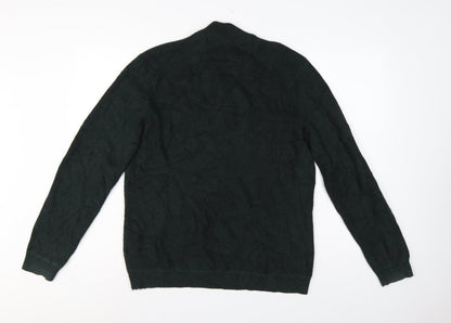 Ted Baker Men's Green L Half Zip High Neck Knit Jumper