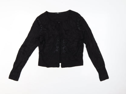 Marks and Spencer Women Black UK 14 Sequin Knit Long Sleeve Cardigan