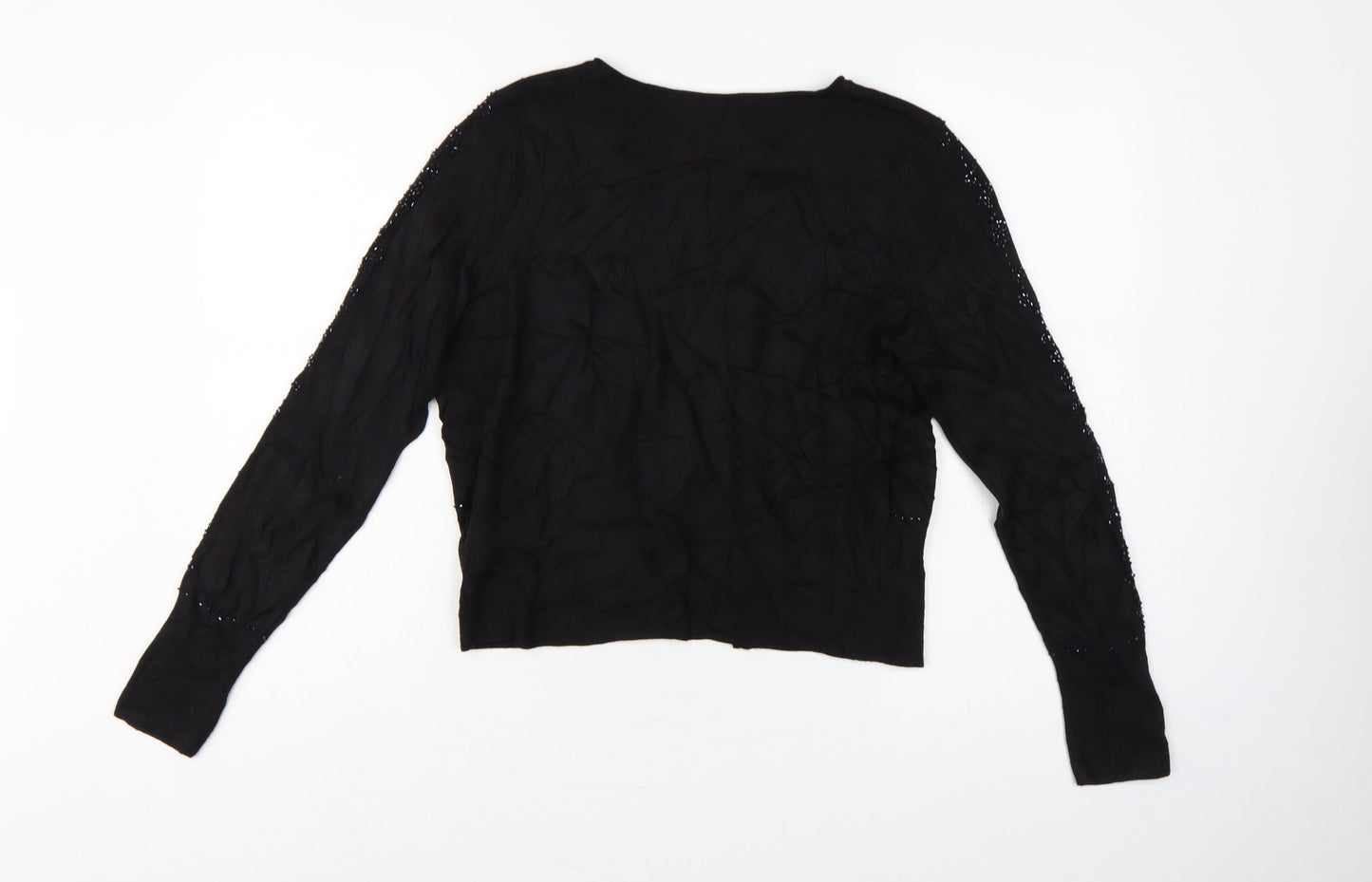 Marks and Spencer Women Black UK 14 Sequin Knit Long Sleeve Cardigan