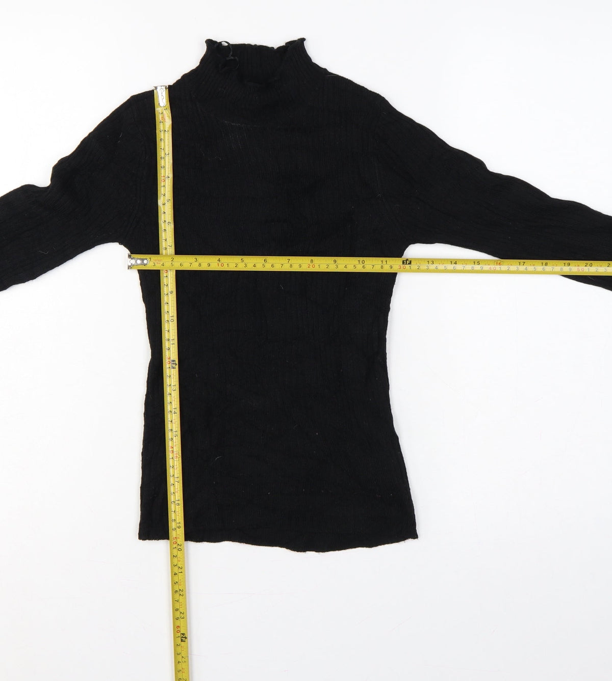 Brave Soul Women’s Black Size 8 Mock Neck Bell Sleeve Knit Jumper