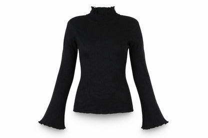 Brave Soul Women’s Black Size 8 Mock Neck Bell Sleeve Knit Jumper