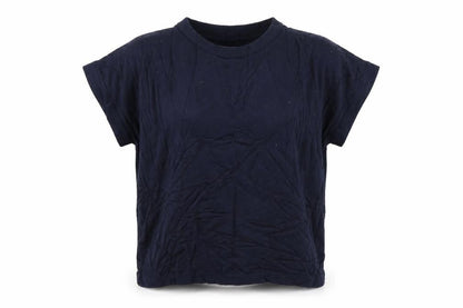 Nümph Women’s Navy Blue Size S Short Sleeve Crew Neck Viscose Knit Jumper