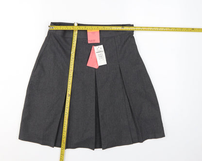 Marks & Spencer Girls Grey Plus Fit Pleated School Uniform Skirt 11-12 Years