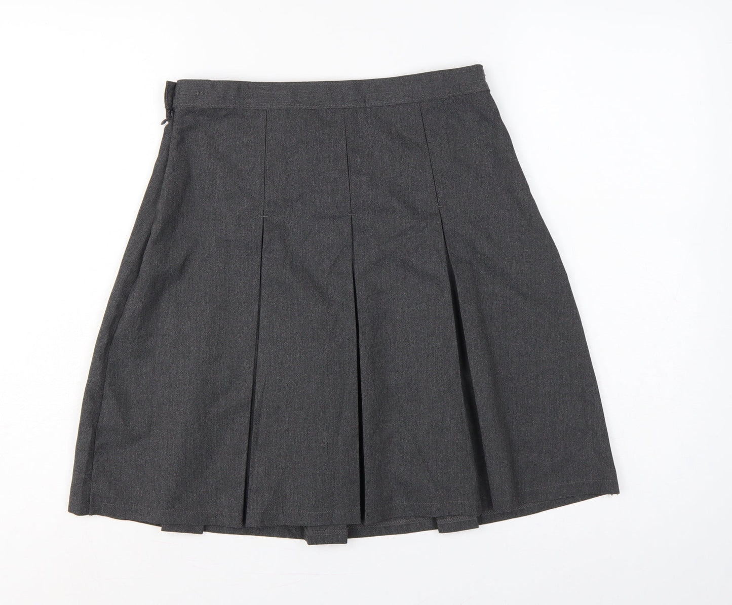Marks & Spencer Girls Grey Plus Fit Pleated School Uniform Skirt 11-12 Years