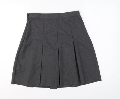 Marks & Spencer Girls Grey Plus Fit Pleated School Uniform Skirt 11-12 Years