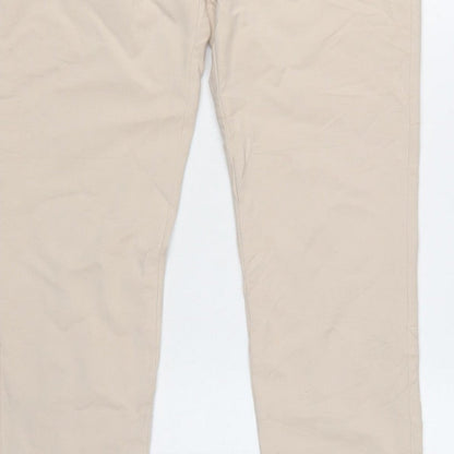 Zara Women Beige UK 12 Tailored Tapered Dress Trousers