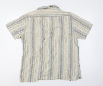 Bh Marylebone House Men’s Multicoloured Striped Cotton Polo Shirt L